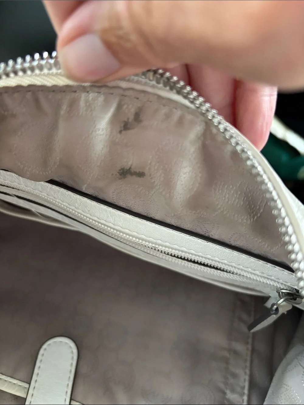 Michael Kors white Leather Zip-Front Backpack